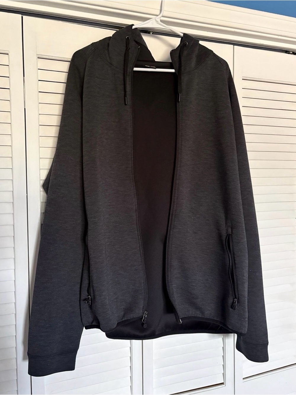 32 Degrees Men's Dark Charcoal Hooded Zip Jacket